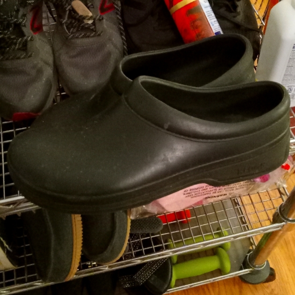 Size 12 crocks black slip on